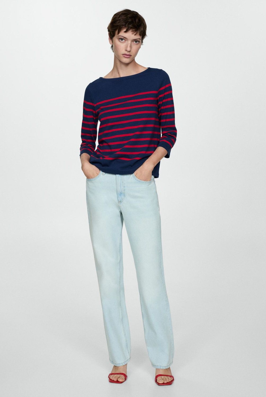 MANGO - Polera Rayas Cuello Barco Mujer Mango