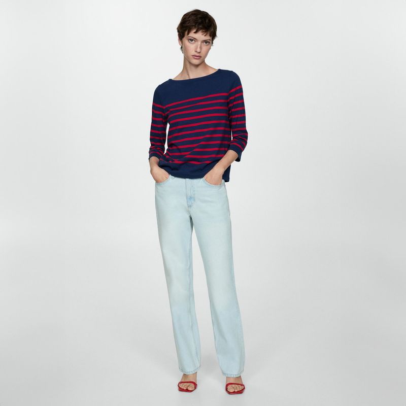 MANGO - Polera Rayas Cuello Barco Mujer Mango