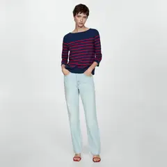 MANGO - Polera Rayas Cuello Barco Mujer