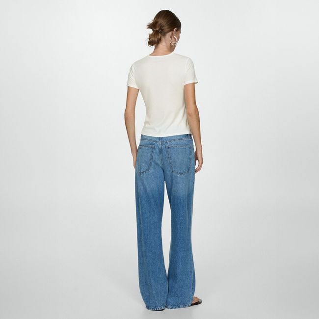 MANGO - Polera Lyocell Botones Mujer Mango