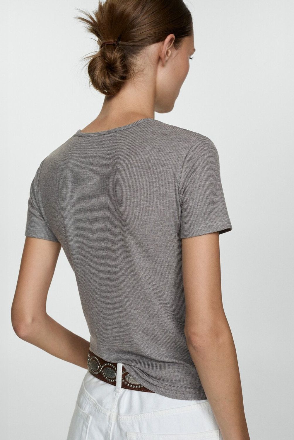 MANGO - Polera Lyocell Botones Mujer Mango