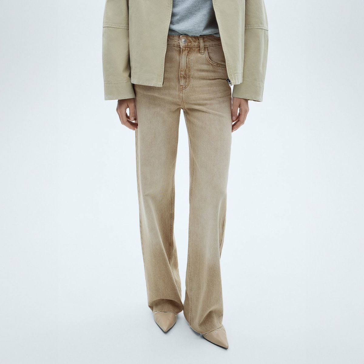 MANGO - Jeans Wide Leg Tiro Alto Mujer Mango