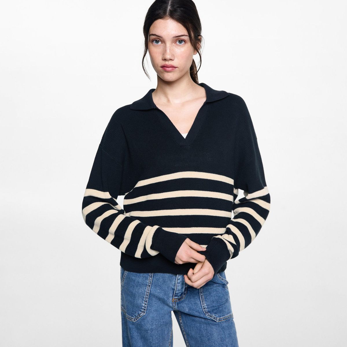 MANGO TEEN - Sweater Punto Rayas Mujer Mango Teen