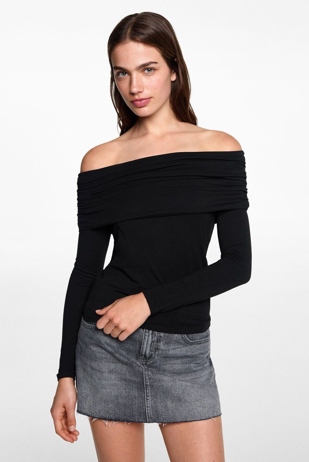 MANGO TEEN - Blusa Off-Shoulder Mujer Mango Teen