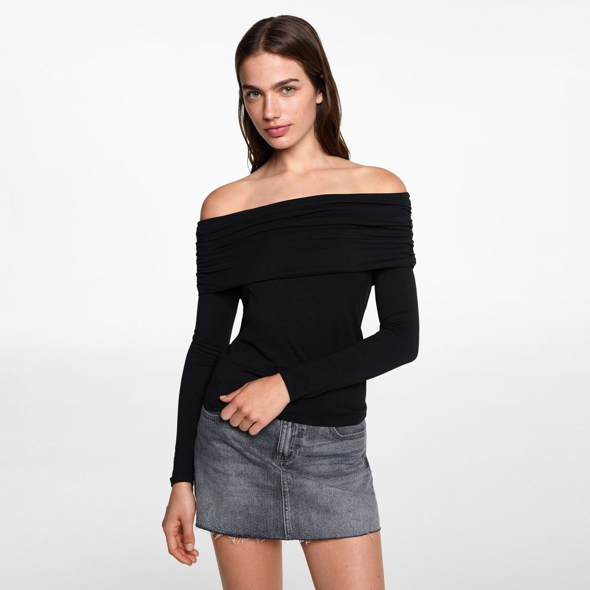 MANGO TEEN - Blusa Off-Shoulder Mujer Mango Teen
