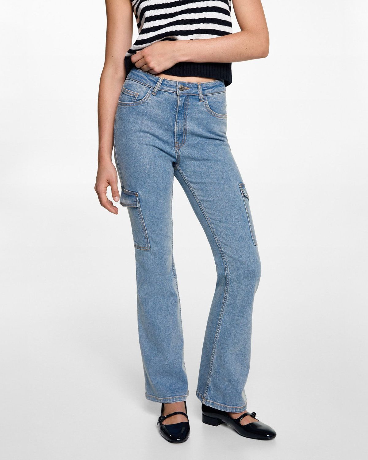 MANGO TEEN Jeans Flare Cargo Mujer Mango Teen