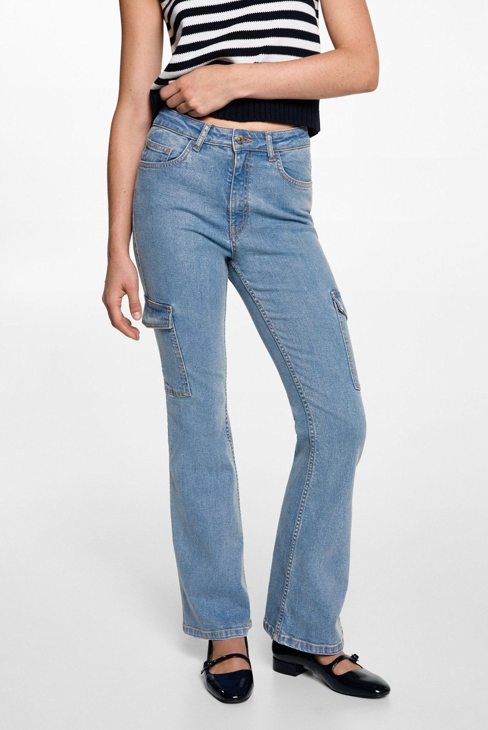 MANGO TEEN - Jeans Flare Cargo Mujer Mango Teen