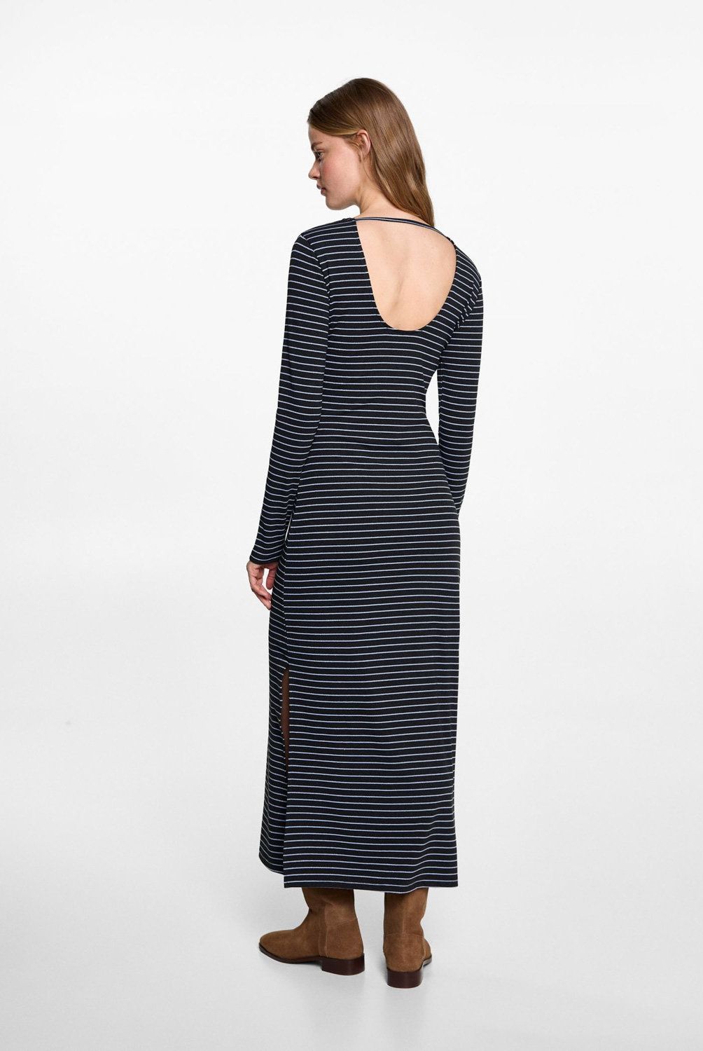 MANGO TEEN - Vestido Rayas Lurex Mujer Mango Teen