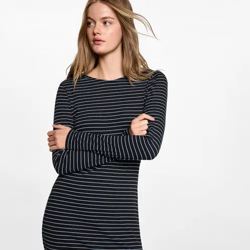 MANGO TEEN - Vestido Rayas Lurex Mujer