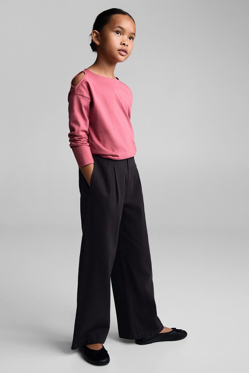 MANGO KIDS - Polera Manga Larga Aberturas Niña Mango Kids