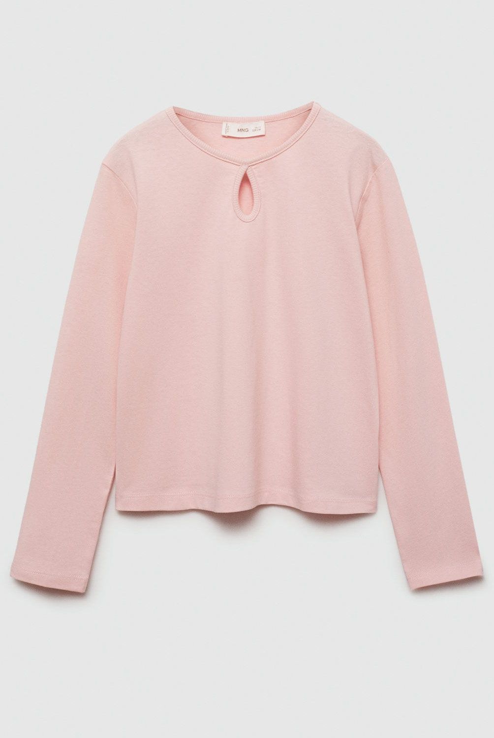 MANGO KIDS - Polera Algodón Manga Larga Niña Mango Kids