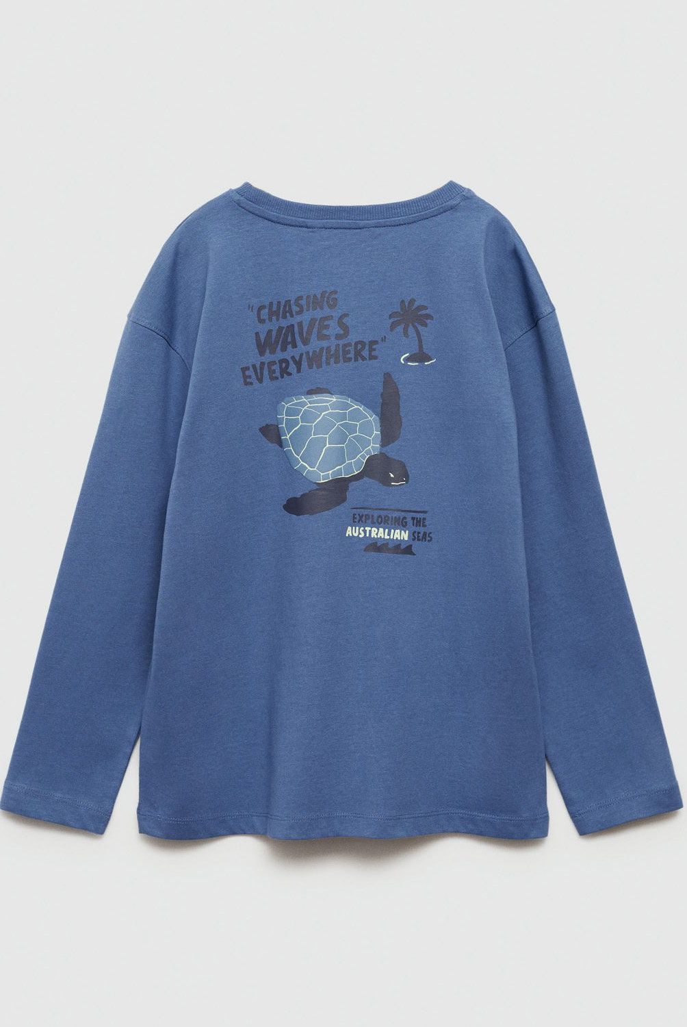 MANGO KIDS - Polera Manga Larga Estampada Niño Mango Kids