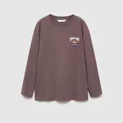 MANGO KIDS - Polera Manga Larga Estampada Niño