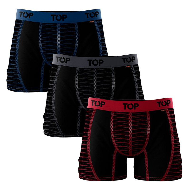TOP - Pack De 3 Boxers Medio Microfibra Hombre Top