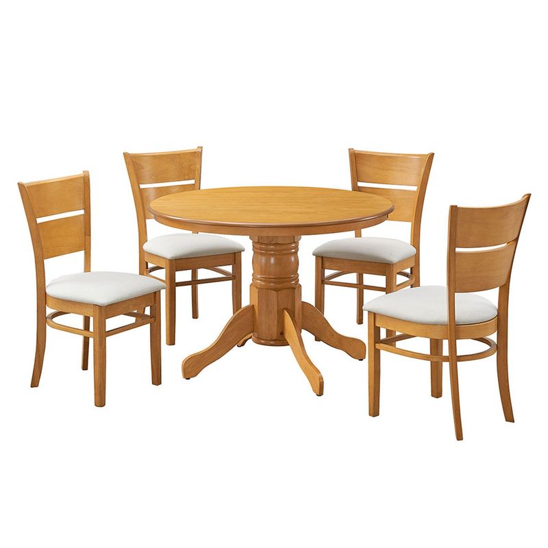 MICA - Juego De Comedor Juliette Carame 4 Sillas Marfil Mica