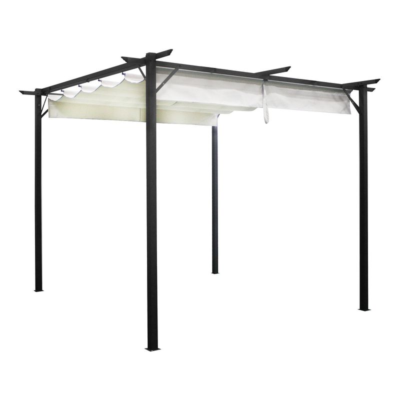 EL BARCO - Pérgola Tela Retráctil 3x3 Mts Marfil El Barco