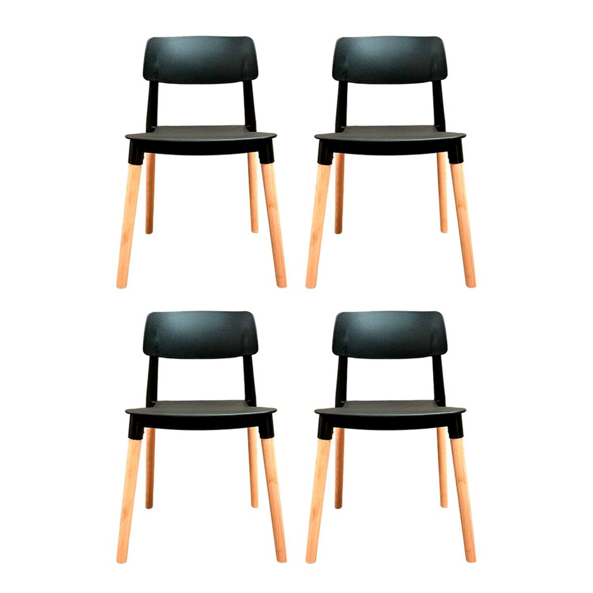 EL BARCO - Pack 4 Sillas Lisboa Negra El Barco