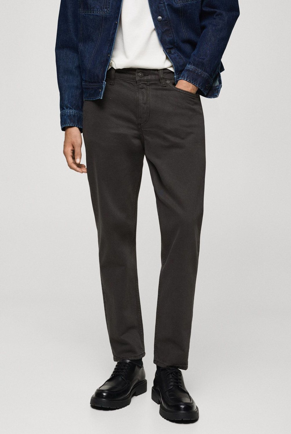 MANGO MAN - Jeans Benc Tapered Cropped Hombre Mango Man