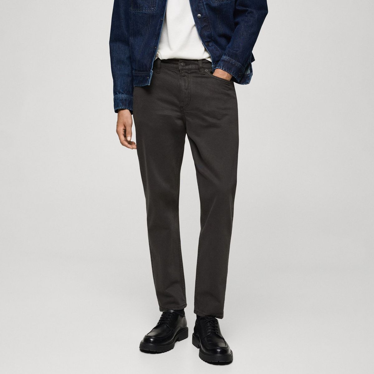 MANGO MAN - Jeans Benc Tapered Cropped Hombre Mango Man