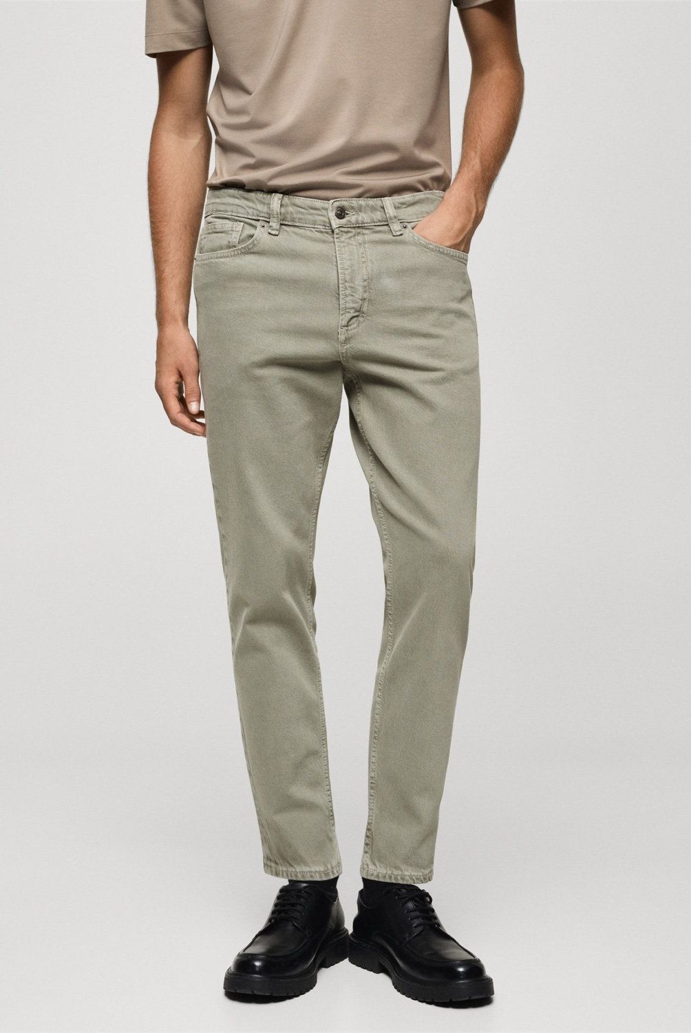MANGO MAN - Jeans Benc Tapered Cropped Hombre Mango Man