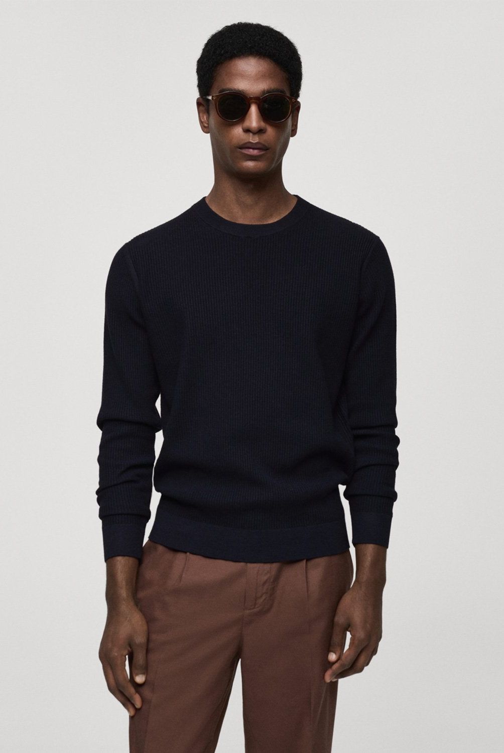 MANGO MAN - Sweater Punto Algodón Canalé Hombre Mango Man