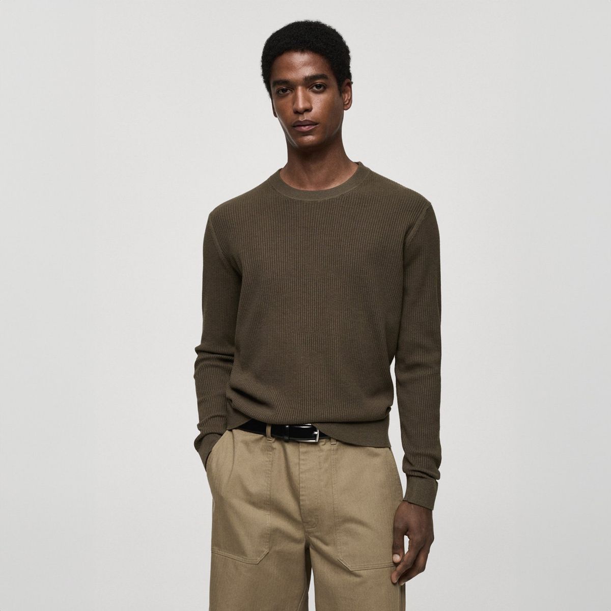 MANGO MAN - Sweater Antigua Regular Fit Canalé Hombre Mango Man