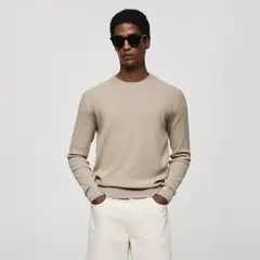 MANGO MAN - Sweater Punto Algodón Canalé Hombre