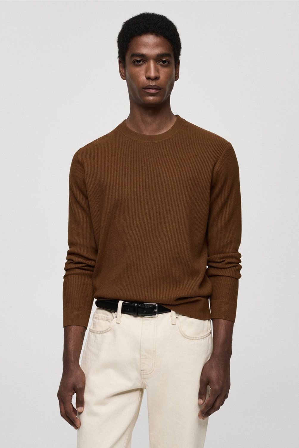 MANGO MAN - Sweater Punto Algodón Canalé Hombre Mango Man