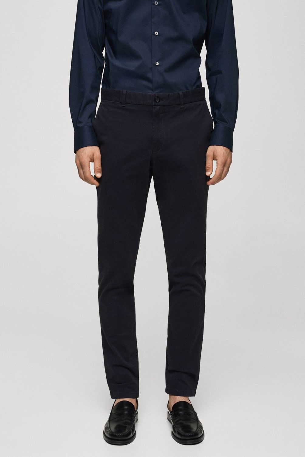 MANGO MAN - Pantalón Chino Slim Fit Sarga Hombre Mango Man