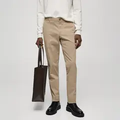 MANGO MAN - Pantalón Chino Slim Fit Sarga Hombre