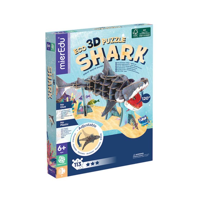 MIEREDU - Puzzle Eco 3D Tiburón Blanco Mieredu