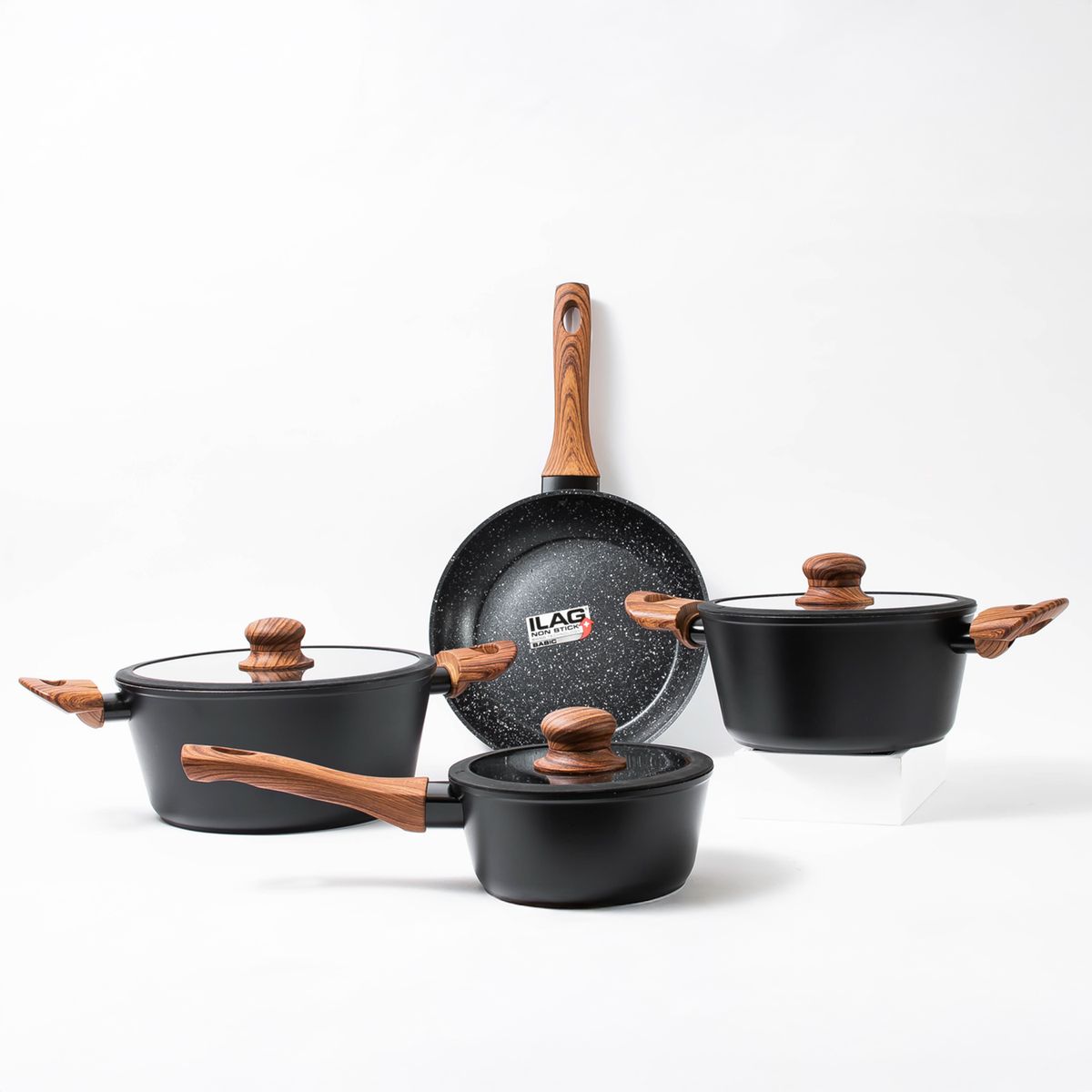 KEEP - Batería De Cocina Antihaderente 7 Piezas Granite Line Keep