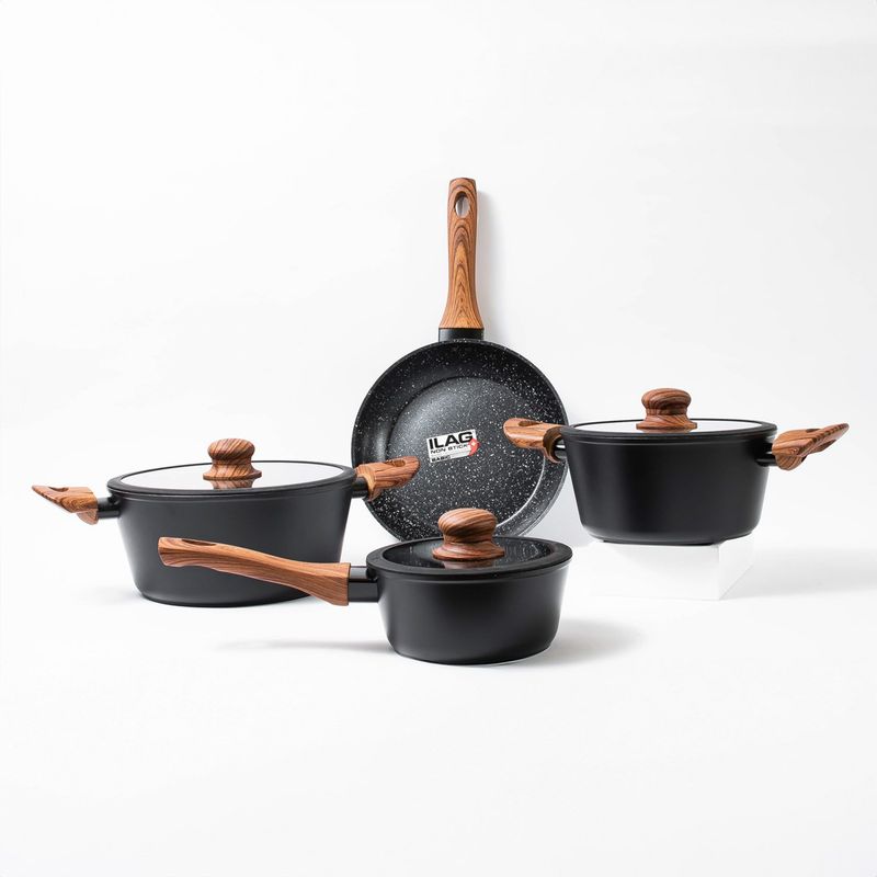 KEEP - Batería De Cocina Antihaderente 7 Piezas Granite Line Keep