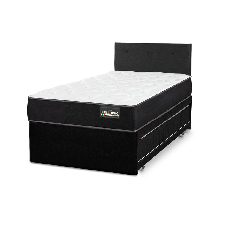 BELSOGNO Diván Belsogn One Black + Respaldo B 1 Plaza