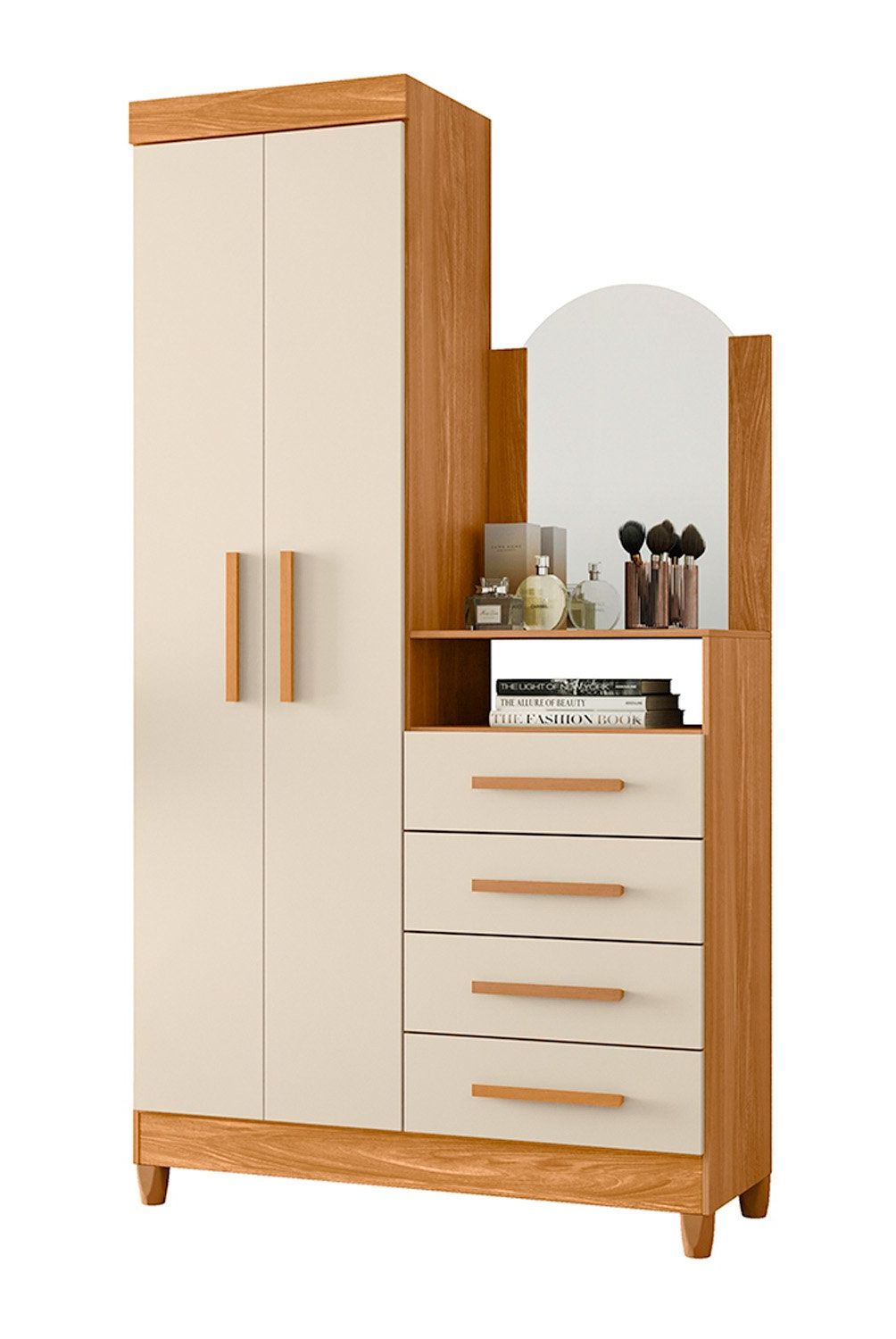 VEKKAHOME - Cómoda Capri 2 Puertas 4 Cajones Vekkahome