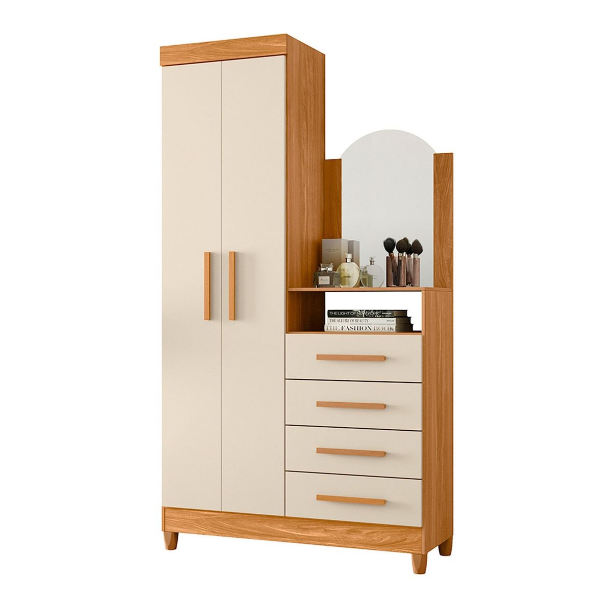 VEKKAHOME - Cómoda Capri 2 Puertas 4 Cajones Vekkahome