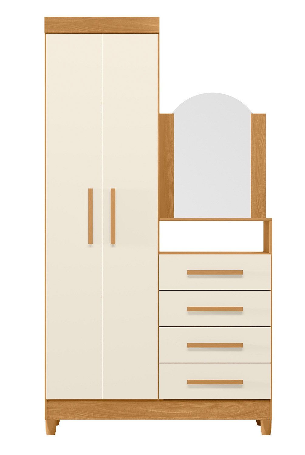 VEKKAHOME - Cómoda Capri 2 Puertas 4 Cajones Vekkahome
