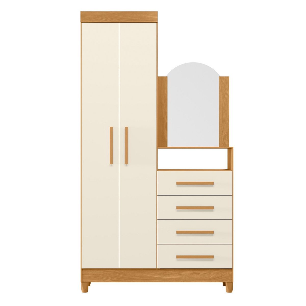 VEKKAHOME - Cómoda Capri 2 Puertas 4 Cajones Vekkahome