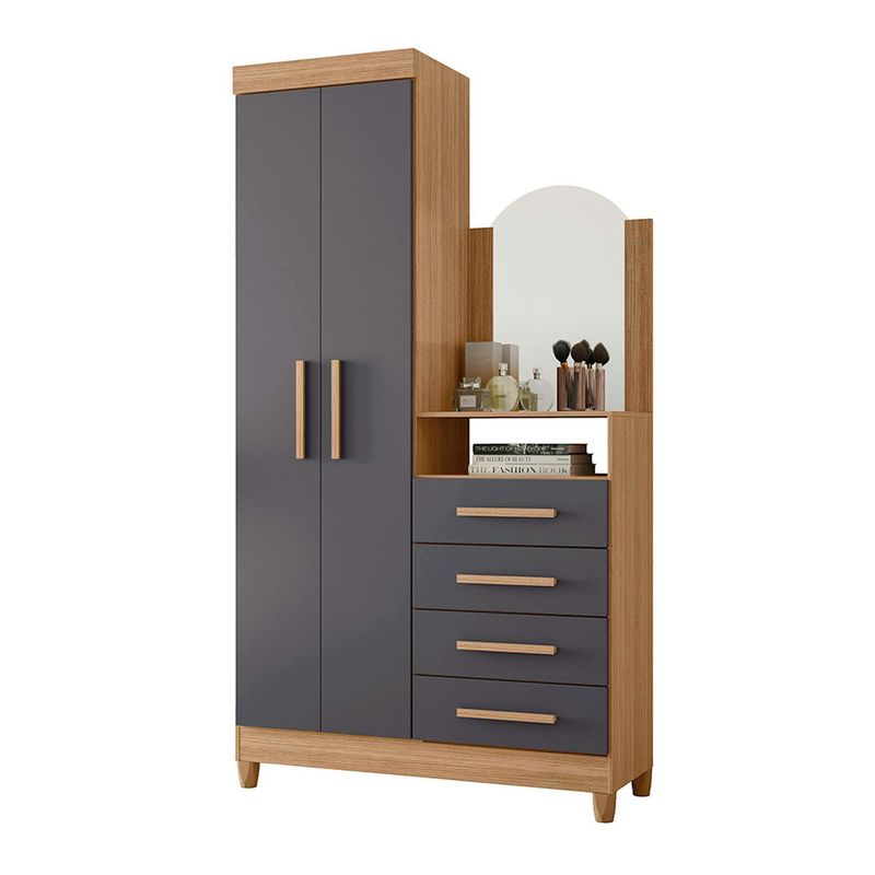 VEKKAHOME - Cómoda Capri 2 Puertas 4 Cajones Vekkahome