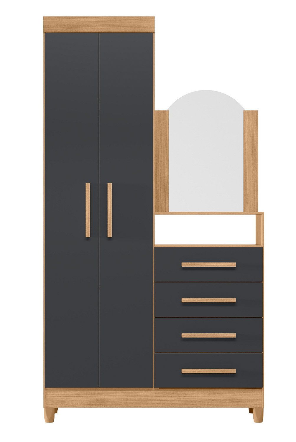 VEKKAHOME - Cómoda Capri 2 Puertas 4 Cajones Vekkahome