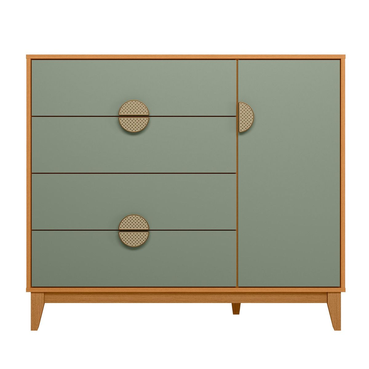 VEKKAHOME - Cómoda Ipe 1 Puerta 4 Cajones Vekkahome