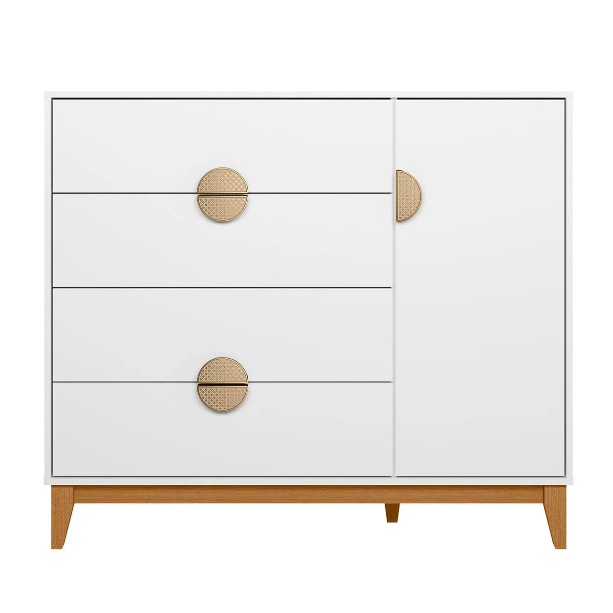 VEKKAHOME - Cómoda Ipe 1 Puerta 4 Cajones Vekkahome