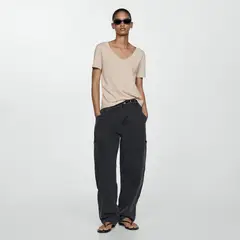 MANGO - Polera Manga Corta Mujer