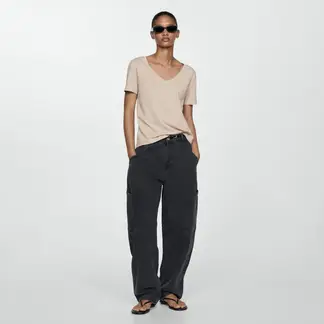 MANGO - Polera Manga Corta Mujer