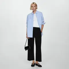 MANGO - Pantalón Recto Botones Mujer