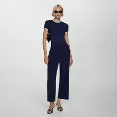 MANGO - Pantalón Recto Botones Mujer
