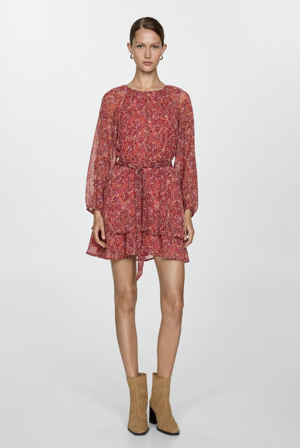 MANGO - Vestido Corto Estampado Floral Mujer Mango