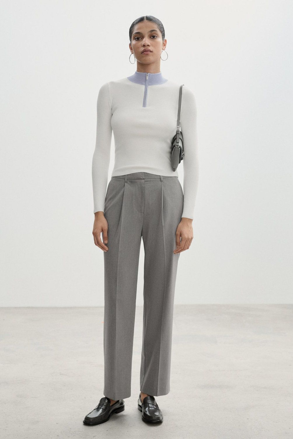 MANGO - Pantalón Recto Pinzas Mujer Mango