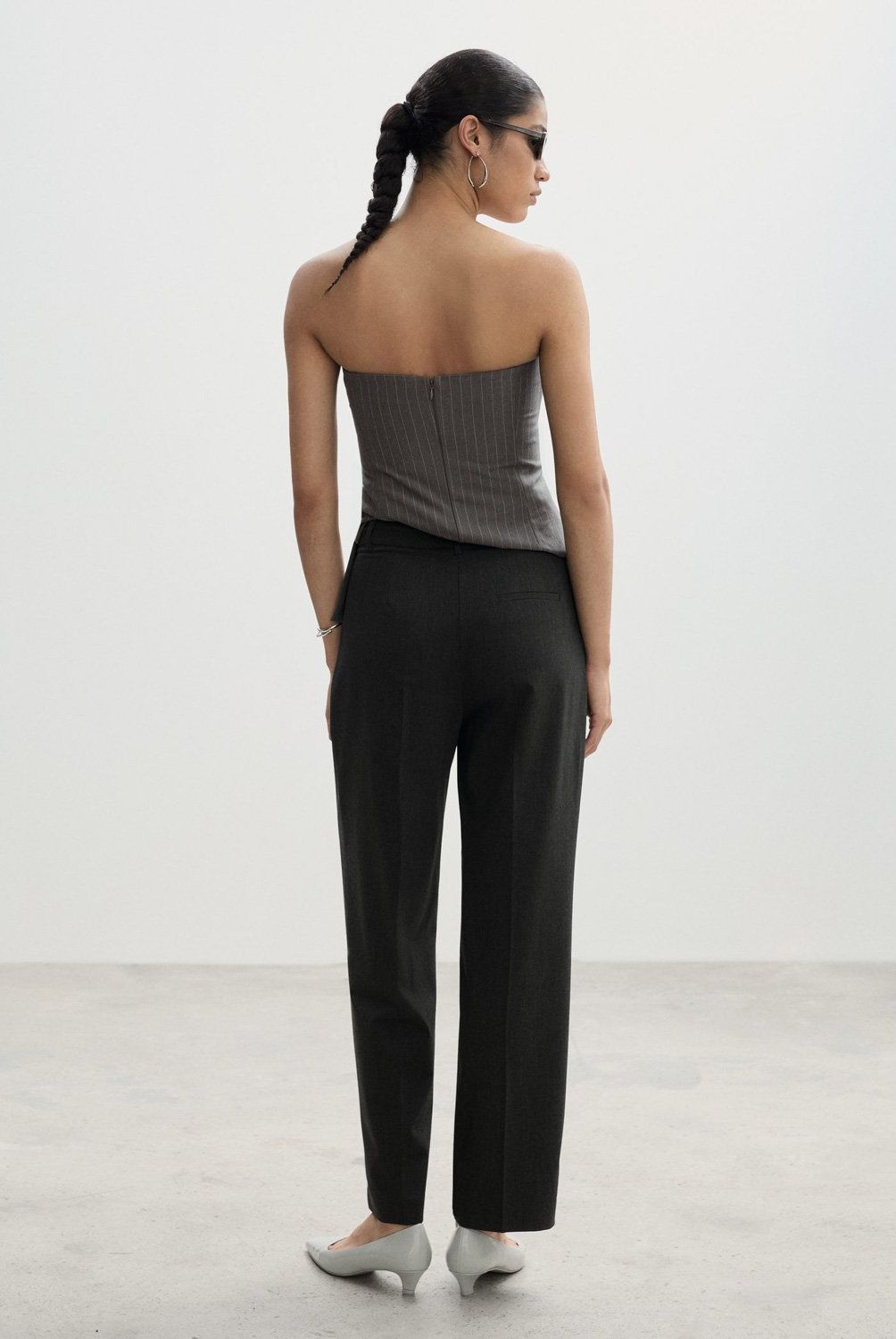 MANGO - Pantalón Recto Pinzas Mujer Mango
