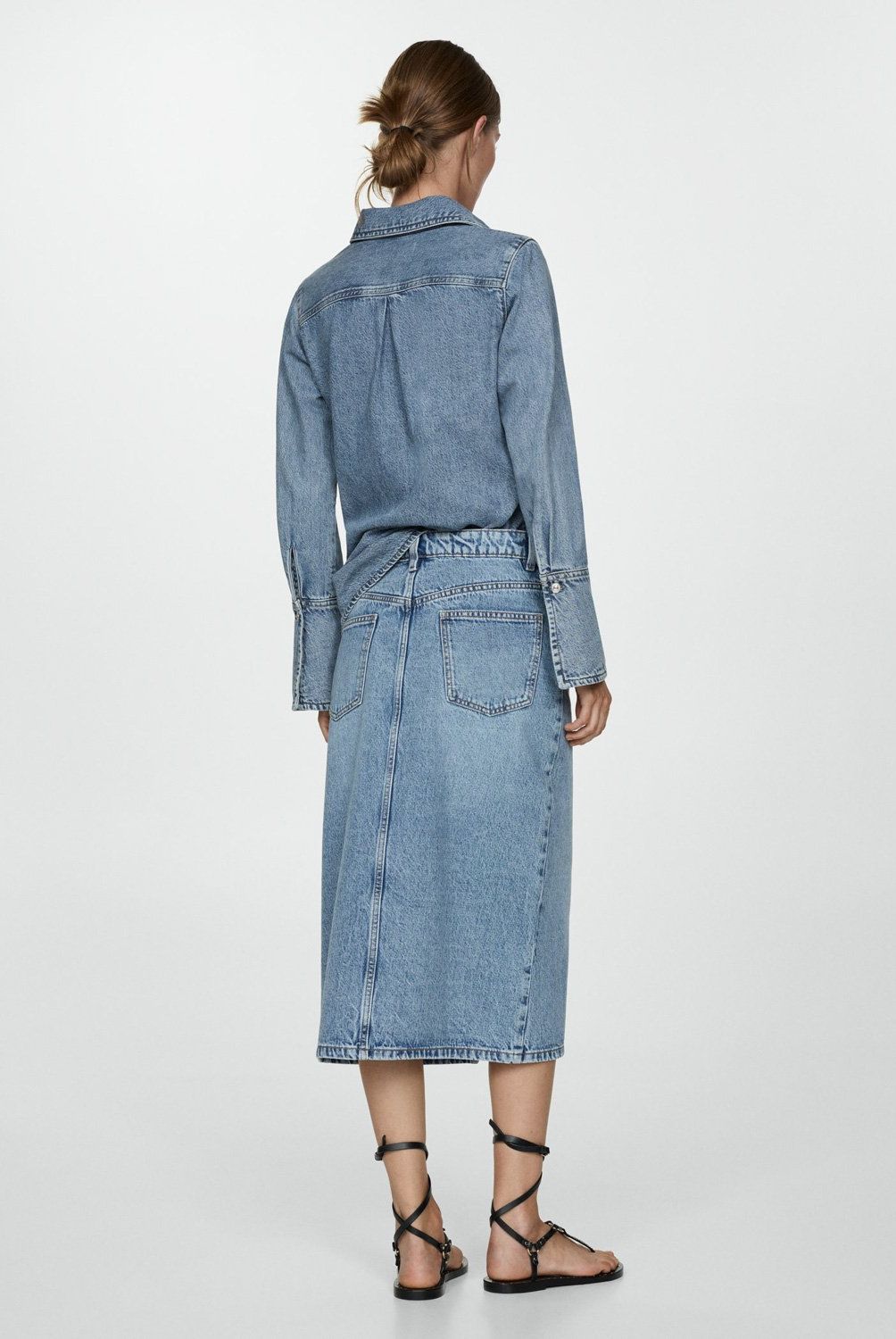 MANGO - Falda Midi Vaquera Mujer Mango